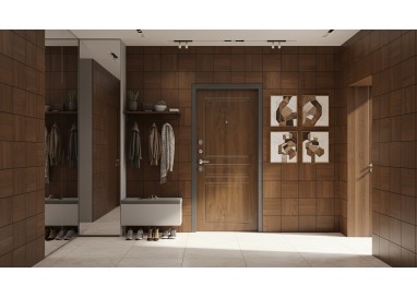 ПРОМЕТ «Марс 6 Классика» Дуб Тёмный Квартирный | Входная металлическая дверь